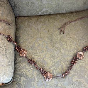 Wooden beaded tie belt